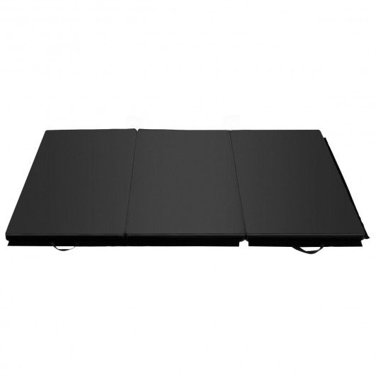6' x 4' Tri-Fold Gymnastics Mat Thick Folding Panel-Black