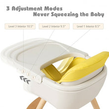 Load image into Gallery viewer, 3 in 1 Convertible Wooden High Chair with Cushion-Yellow

