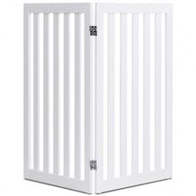 Load image into Gallery viewer, 35&quot; Folding Standing 2/4 Panel Wood Pet Fence-White-A
