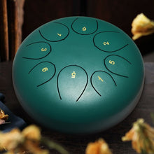 Load image into Gallery viewer, 10&quot; Steel Tongue Drum 8 Notes Handpan Drum-Green
