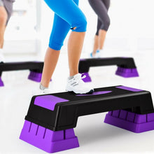 Load image into Gallery viewer, Aerobic Exercise Stepper Trainer with Adjustable Height 5&quot;- 7&quot;- 9&quot;-Purple
