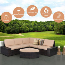 Load image into Gallery viewer, 6 Pcs Patio Furniture Set Rattan Wicker Table Shelf
