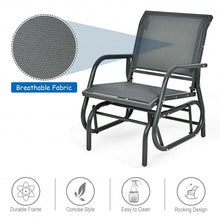 Load image into Gallery viewer, Outdoor Single Swing Glider Rocking Chair with Armrest-Gray
