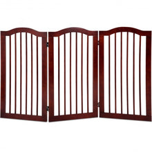 Load image into Gallery viewer, 3 Panels Folding Freestanding Wood Pet Dog Safety Gate-36&quot;
