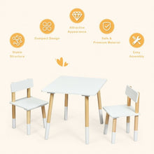 Load image into Gallery viewer, Kids Wooden Table &amp; 2 Chairs Set-White
