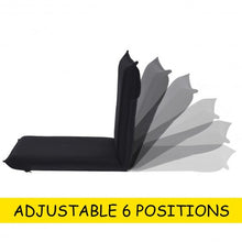 Load image into Gallery viewer, Adjustable 6-position Floor Chair Folding Lazy Man Sofa Chair-Black
