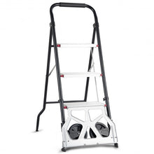 Load image into Gallery viewer, 2-in-1 Convertible 3-Step Ladder Hand Truck with Two Wheels
