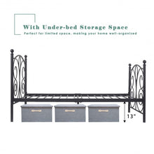 Load image into Gallery viewer, 83&quot; x 43&quot; x 42&quot; Black Twin Size Steel Bed Frame
