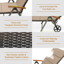 Load image into Gallery viewer, Outdoor Chaise Lounge Chair Rattan Lounger Recliner Chair
