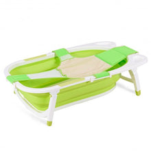 Load image into Gallery viewer, Baby Folding Collapsible Portable Bathtub w/ Block-Green
