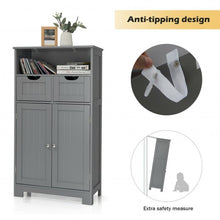 Load image into Gallery viewer, Bathroom Wooden Side Cabinet  with 2 Drawers and 2 Doors-Gray
