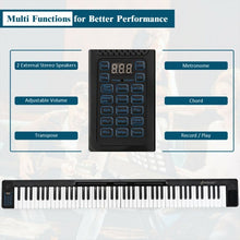 Load image into Gallery viewer, 2 in 1 Attachable Digital Piano Keyboard 88/44 Touch sensitive Key w/ MIDI-Black
