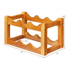 Load image into Gallery viewer, 2-Tier Bar Kitchen 6-Bottle Wine Display Holder with Wooden Tabletop
