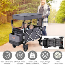 Load image into Gallery viewer, 2 Passenger Push Pull Stroller with Adjustable Handle Bar
