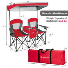 Load image into Gallery viewer, Portable Folding Camping Canopy Chairs w/ Cup Holder-Red
