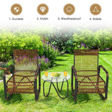 Load image into Gallery viewer, 3Pcs Patio Rattan Conversational Furniture Set
