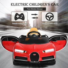 Load image into Gallery viewer, 12V Licensed Bugatti Chiron Kids Ride on Car with Storage Box and MP3-Red
