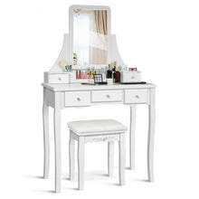 Load image into Gallery viewer, Vanity Set of Mirror Drawers Storage Box Makeup-White

