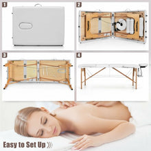 Load image into Gallery viewer, 3 Fold 84&quot; L Portable Adjustable Massage Table with Carry Case
