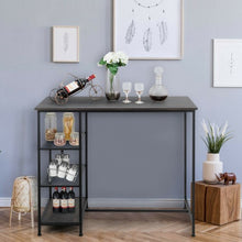 Load image into Gallery viewer, Industrial Dining Bar Pub Table with Metal Frame &amp; Storage Shelves
