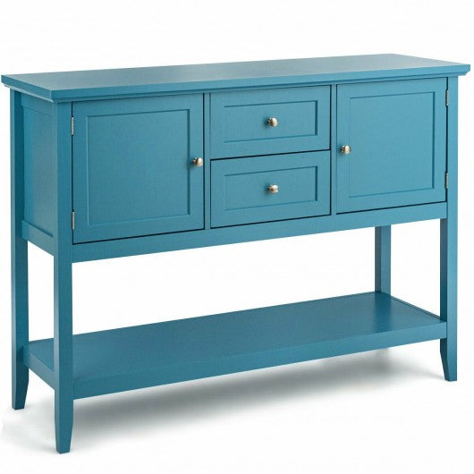 Wooden Sideboard Buffet Console Table-Blue