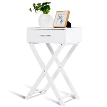 Load image into Gallery viewer, Campaign Style Modern X-Shape Accent Side End Table-White

