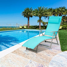Load image into Gallery viewer, Outdoor Lightweight Folding Chaise Lounge Chair-Blue
