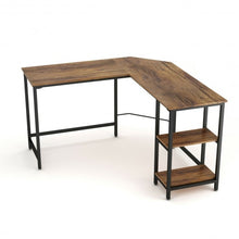 Load image into Gallery viewer, L-Shaped Computer Workstation Corner Desk with Shelves
