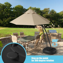 Load image into Gallery viewer, 11 Feet Outdoor Cantilever Hanging Umbrella with Base and Wheels-Beige

