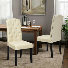 Load image into Gallery viewer, Set of 2 Tufted Upholstered Dining Chair-Beige
