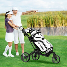 Load image into Gallery viewer, Folding Golf Push Cart with Scoreboard Adjustable Handle Swivel Wheel-Gray
