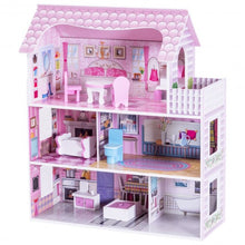 Load image into Gallery viewer, 28&quot; Pink Dollhouse w/ Furniture
