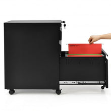Load image into Gallery viewer, 3-Drawer Mobile File Cabinet Stee with Lock-Black
