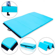 Load image into Gallery viewer, 4&#39; x 6&#39; x 2&quot; PU Thick Folding Panel Exercise Gymnastics Mat-Blue
