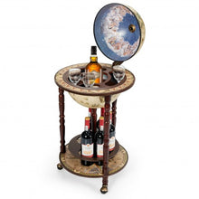 Load image into Gallery viewer, 17&quot; Italian Style Wooden Globe Liquor Bottle Wine Rack
