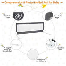 Load image into Gallery viewer, 59&quot; Breathable Baby Children Toddlers Bed Rail-Gray
