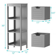 Load image into Gallery viewer, Bathroom Wooden Floor Cabinet Multifunction Storage Rack Stand Organizer-Gray
