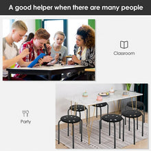 Load image into Gallery viewer, Set of 6 Portable Plastic Stack Stools -Black
