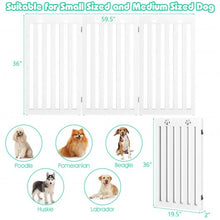 Load image into Gallery viewer, 36&quot; Folding Wooden Freestanding Pet Gate Dog Gate w/360° Flexible Hinge-White
