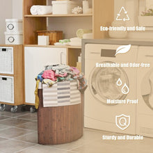 Load image into Gallery viewer, Corner Bamboo Hamper Laundry Basket-Brown
