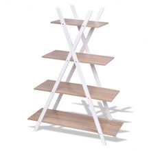 Load image into Gallery viewer, X-Shape 4-Tier Display Shelf Rack Potting Ladder-White

