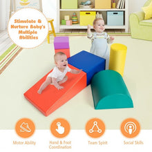Load image into Gallery viewer, 6 Piece Climb Crawl Play Set Indoor Kids  Toddler -Red
