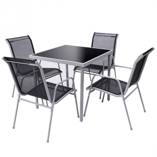 5 Pieces Bistro Set Garden Chairs and Table Set