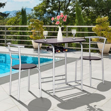 Load image into Gallery viewer, 3 Pcs Home Bistro Table and 2 Chairs Dining Set-Coffee
