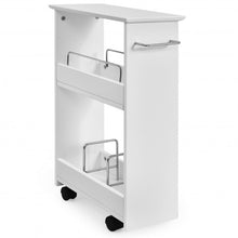 Load image into Gallery viewer, Slim Rolling 3-Tier Bathroom  Mobile Shelving Cabinet wih Handle
