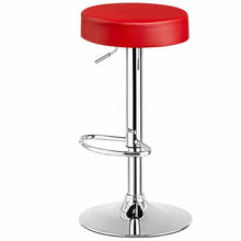 Load image into Gallery viewer, 1 PC Round Bar Stool Adjustable Swivel Pub Chair-Red
