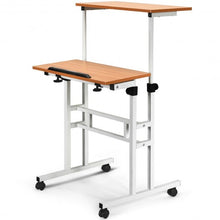 Load image into Gallery viewer, 2 in 1 Height Adjustable Sit Standing Computer Desk
