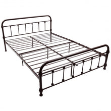 Load image into Gallery viewer, Queen Size Metal Steel Bed Frame w/ Stable Metal Slats-Chocolate
