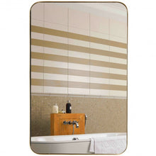 Load image into Gallery viewer, 32&quot; x 20&quot; Metal Frame Wall-Mounted Rectangle Mirror-Golden

