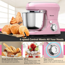 Load image into Gallery viewer, 5.3 Qt Stand Kitchen Food Mixer 6 Speed with Dough Hook Beater-Pink
